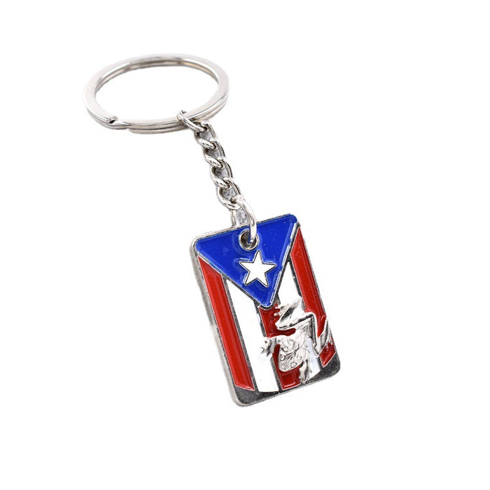 Wholesale Puerto Rican Color Dripping Oil Zinc Alloy Keychain JDC-KC-TianG029