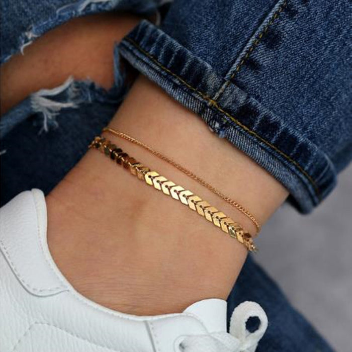 Wholesale Minimalist ankle chain, fashionable ankle chain, creative beach ankle accessory, ankle chain