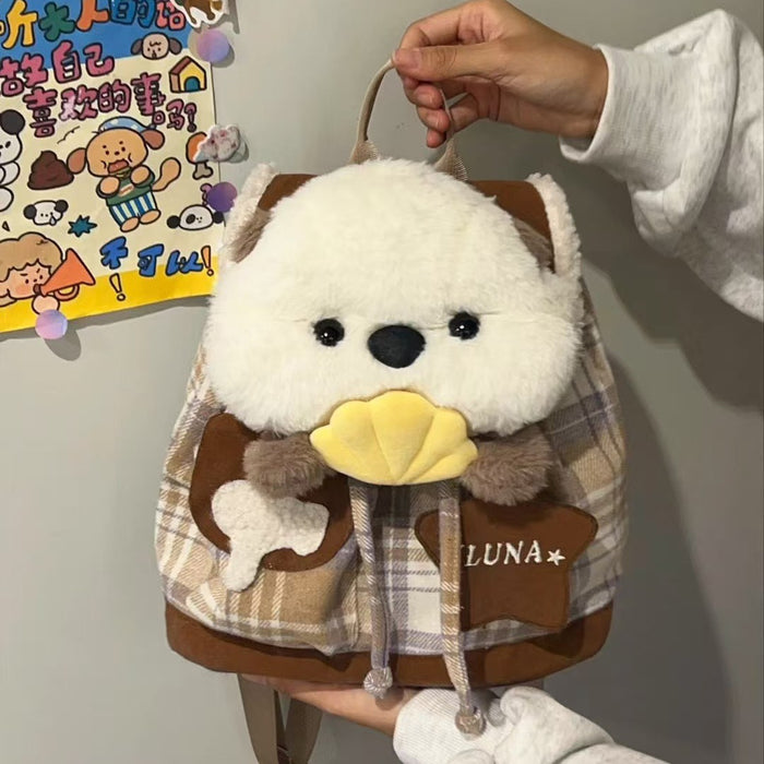 Wholesale Cute Plaid Shell Dog Large Capacity Cartoon Backpack