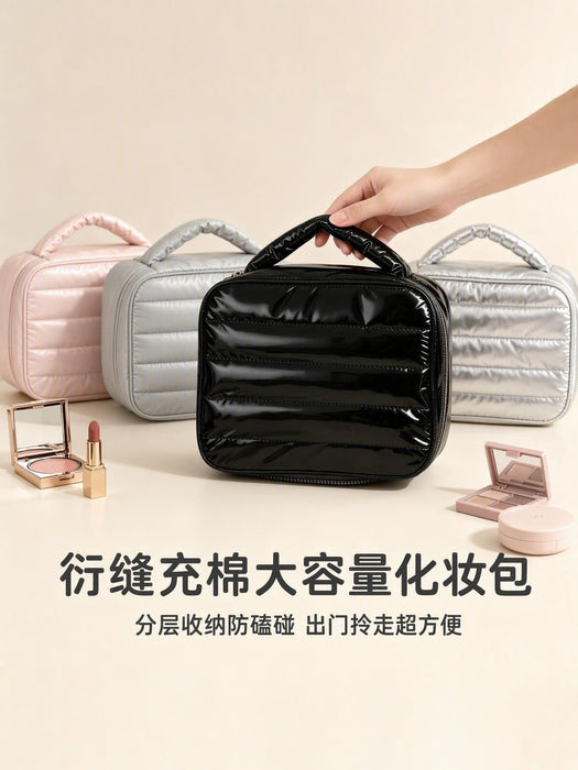 Wholesale Quilted Light Pink Women S Makeup Bag Large Capacity Travel Toiletry Organizer Home Storage Chic