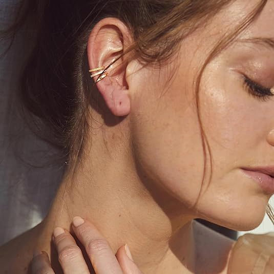 Wholesale Three piece set of high-end micro inlaid cubic zirconia sparkling earrings with clip on opening plain ring and fine plain ring earrings