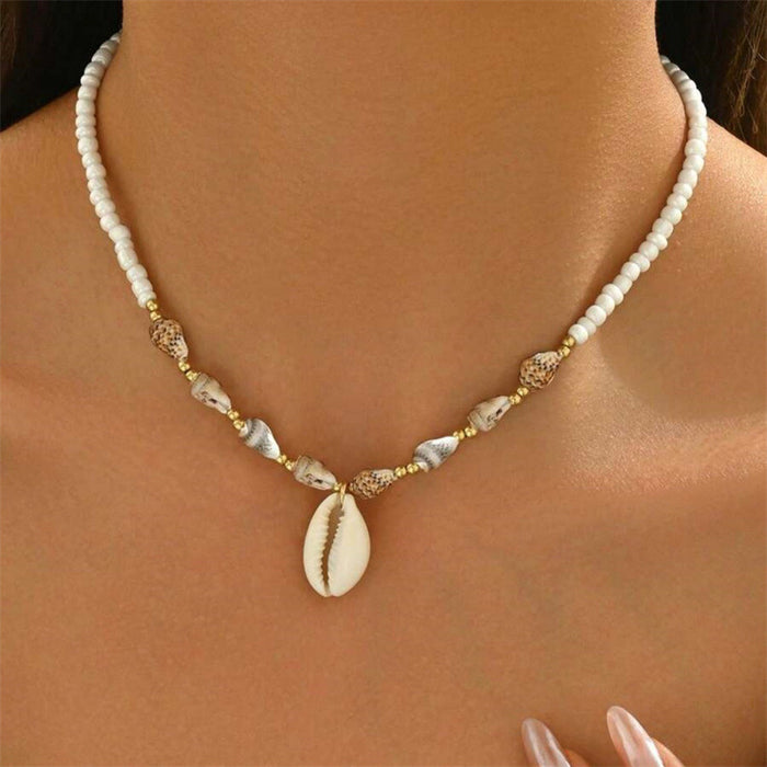 Wholesale New beach shell conch necklace exaggerated starfish pearl splicing necklace