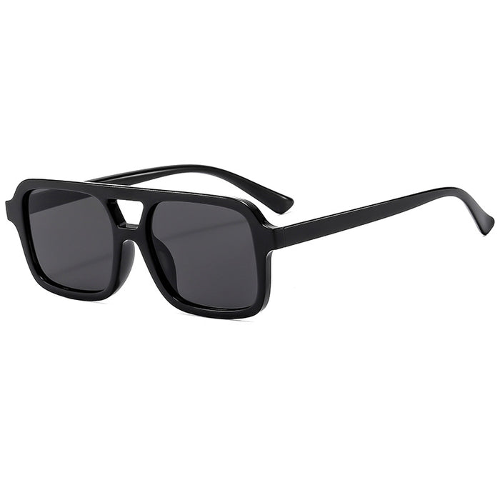 Wholesale Double-Beam Square Frame Leopard Print Sunglasses