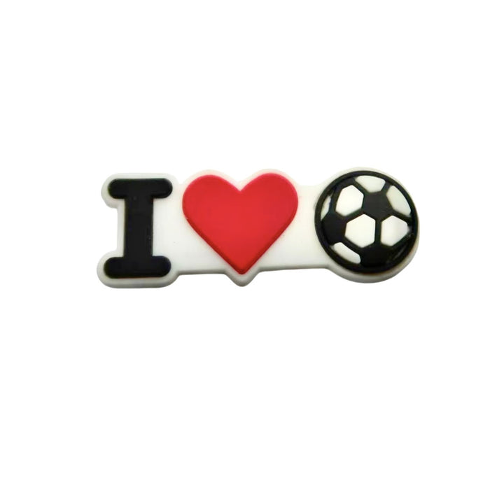 Wholesale Football themed cartoon hole shoes, flower shoe buckles, DIY detachable shoe decoration accessories wholesale PVC soft rubber