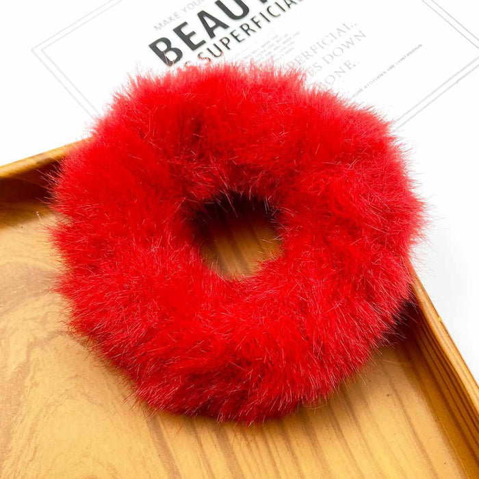 Wholesale 10pcs Simple f hair tie solid color fuzzy Hair Scrunchies