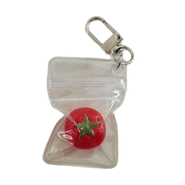 Wholesale 3D Cherry Tomato Keychain Bag Charm Cute Red Resin Phone Pendant Pastoral Fashion Accessory Boutique Resale Gift