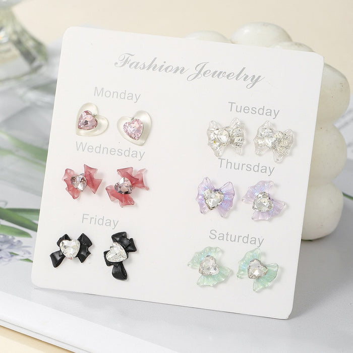 Wholesale 6Pcs Fruit Earring Set Strawberry Dopamine Earrings Alloy Drip Oil Fashion Accessory For Party Gift