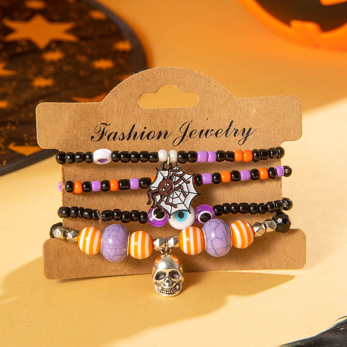 Wholesale Mixed Material Skull Bead Bracelet Set Fashion Jewelry Accessory for Women MOQ≥2