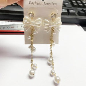 Wholesale Beach Pearl Shell Conch Earrings Bohemian Long Tassel Ear Hooks Women