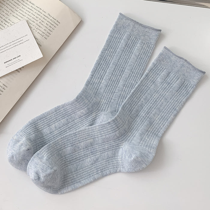 Wholesale Socks Thin Stacked Socks Versatile Pure Cotton Mesh Hollow Middle Tube Socks