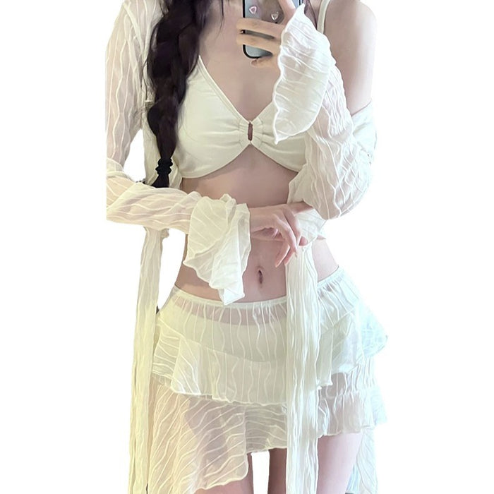 Wholesale Hot spring swimsuit bikini four piece set sexy split swimsuit tight fitting