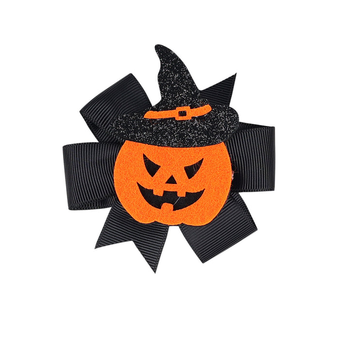 Wholesale Halloween Children's Bow Fabric Hairpin JDC-HC-QiuN009