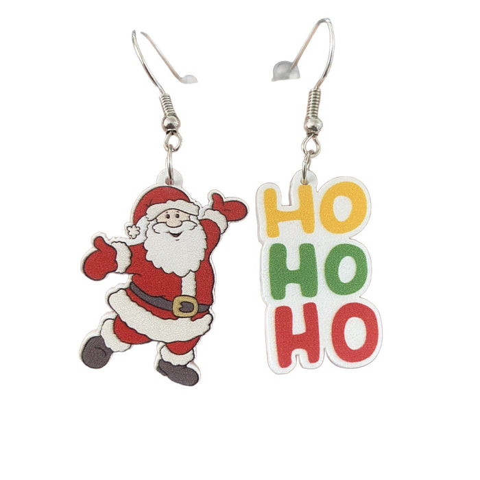 Wholesale Fashion Acrylic Cartoon Christmas Earrings With Reindeer Flamingo And Rainbow Designs Party Wear Jewelry Accessory