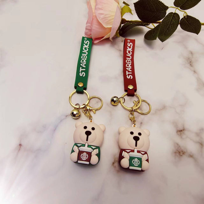 Llavero de dibujos animados de oso de peluche de PVC al por mayor