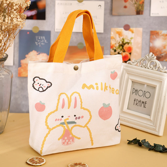 Wholesale Cartoon Hand Carrying Shopping Canvas Bag Children's Birthday Bag Accompanying Gift Bag Student Mini Handbag Set Printing