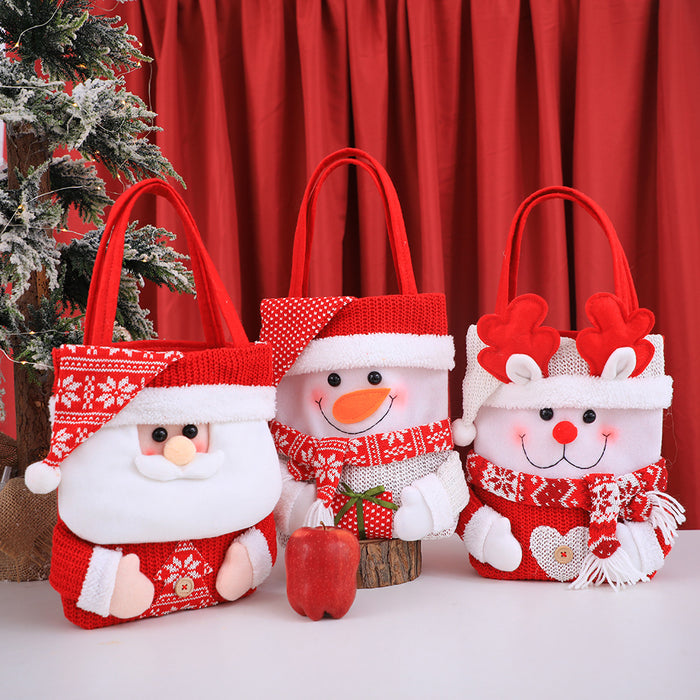 Wholesale Christmas gift bag Christmas Eve apple bag gift bag handbag flip hat cartoon candy bag