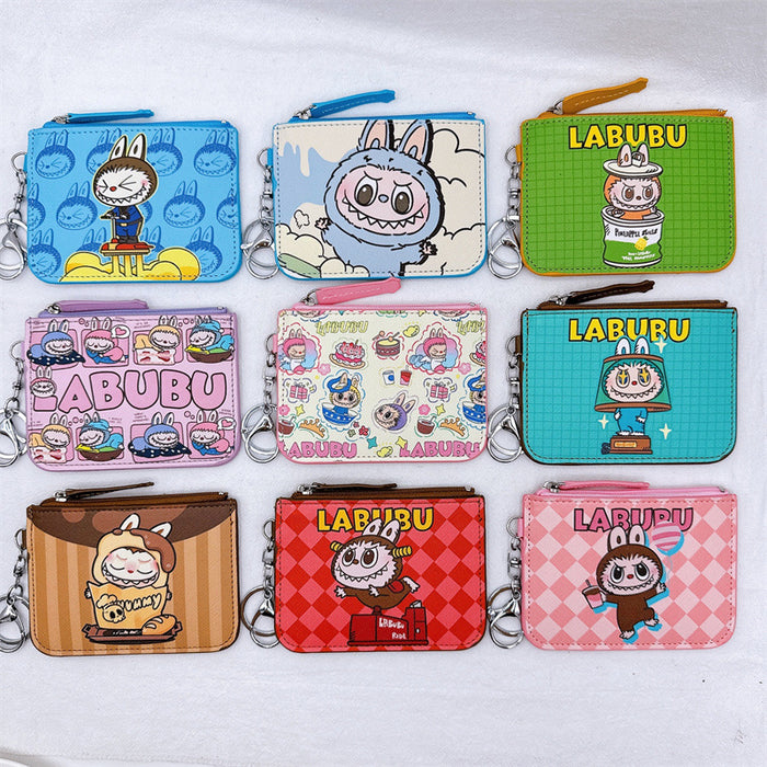 Wholesale 3pcs Cartoon forest elf card holder coin purse integrated with keychain pendant small elf card holder coin purse loose wallet