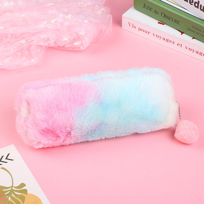 Wholesale Candy-colored cute plush pencil case