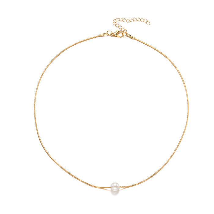Wholesale New jewelry simple and versatile pearl pendant, niche light luxury pearl necklace