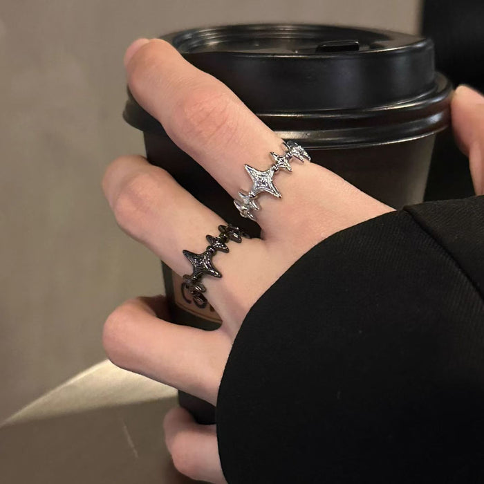 Wholesale Zircon cross opening ring design, retro, niche, high-end, versatile, and simple