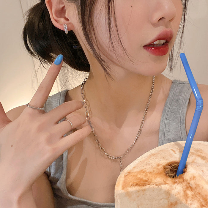 Wholesale Zircon earrings, high-end ear loops, versatile ear buckles, niche designs, earrings, and earrings