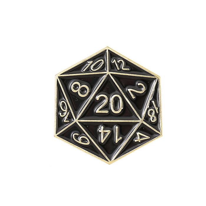 Wholesale Modern Dragon D20 Dice Enamel Lapel Pin Brooch Metal Badge Jewelry Accessory