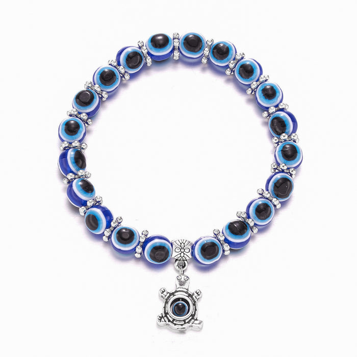 Wholesale Men's Devil's Eye Bracelet Butterfly Elephant Animal Pendant Resin Blue Eye Beads Palm Bracelet