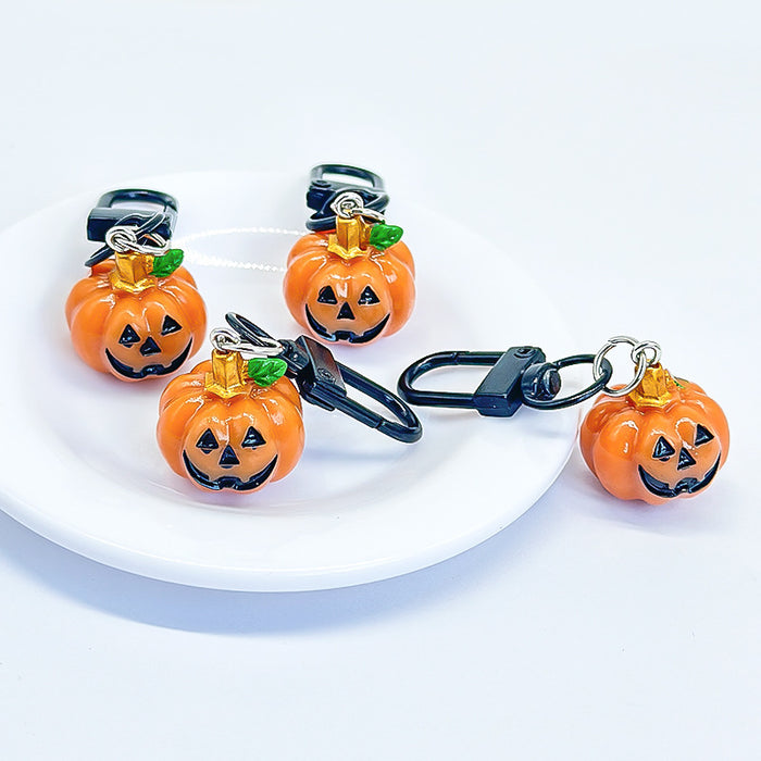 Wholesale  Halloween 3D Pumpkin Resin Keychain JDC-KC-TYS018