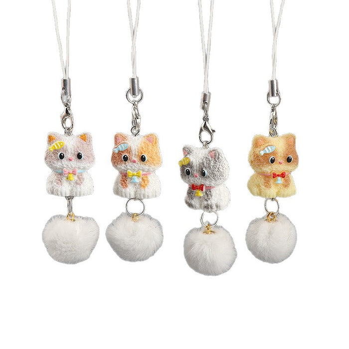 Wholesale Beaded Keychain with Pom-Pom Pendant