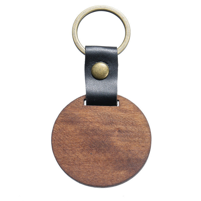 Wholesale Keychains Wooden PU Simple Handmade Love Circle JDC-KC-XiaYang001