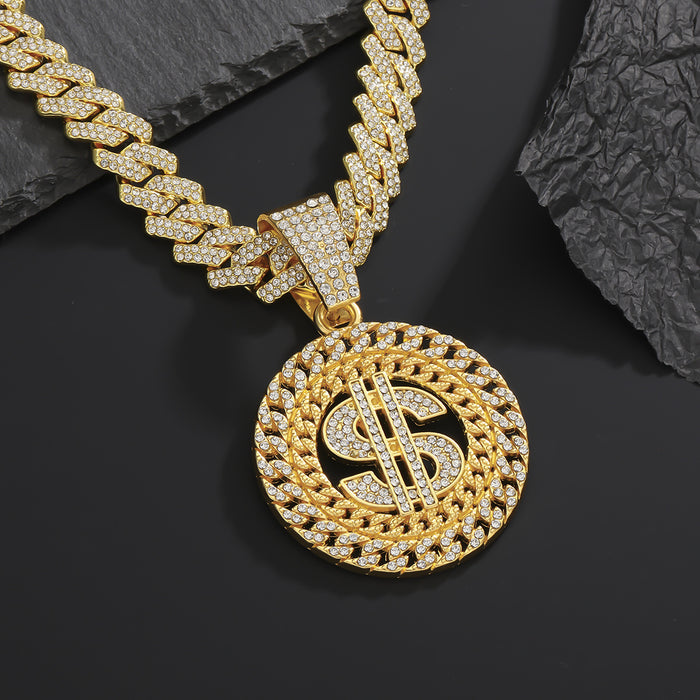 Wholesale Personalized pendant necklace with diamond studded Cuban necklace necklace