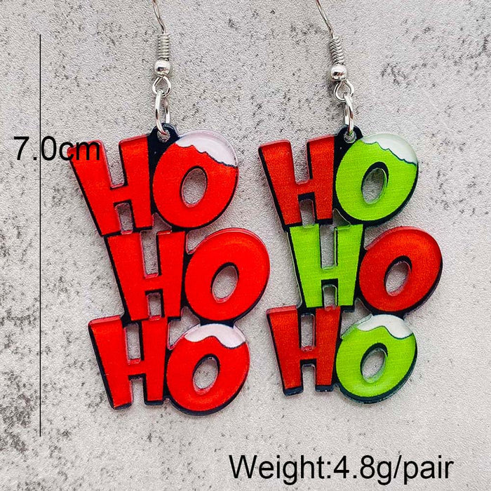 Wholesale Christmas Acrylic Santa Claus Asymmetric Earrings JDC-ES-Chengy042