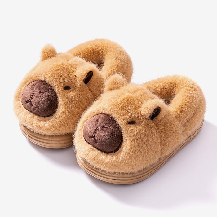 Wholesale Children' s cotton shoes winter boys and girls home indoor non-slip warm plush shoes children' s large children' s bag heel cotton slippers