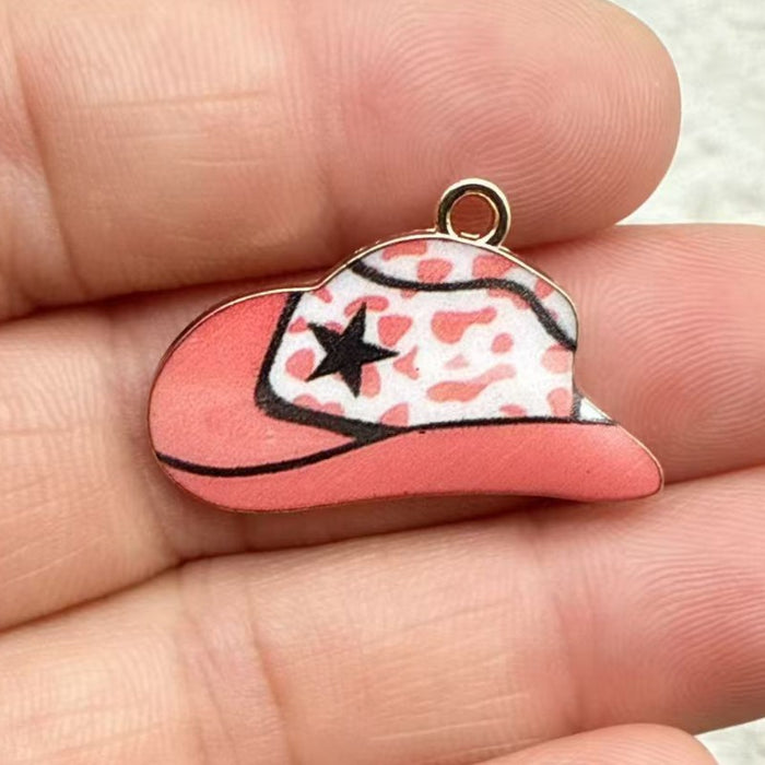 Wholesale 10pcs Alloy Vintage Western Cowboy Printed Boots Keychain Pendant Backpack DIY Jewelry Accessories