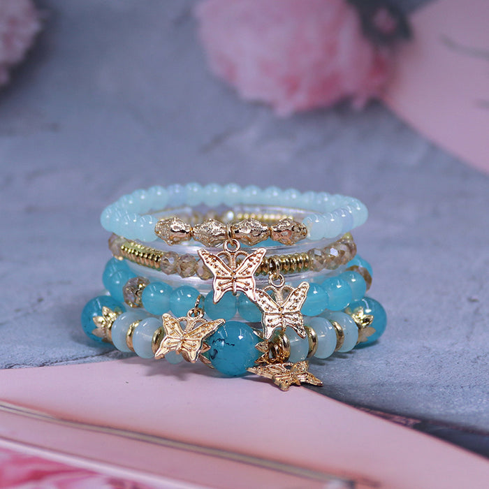 Wholesale Bohemian Butterfly Crystal Multilayer Bracelet JDC-BT-NHong013