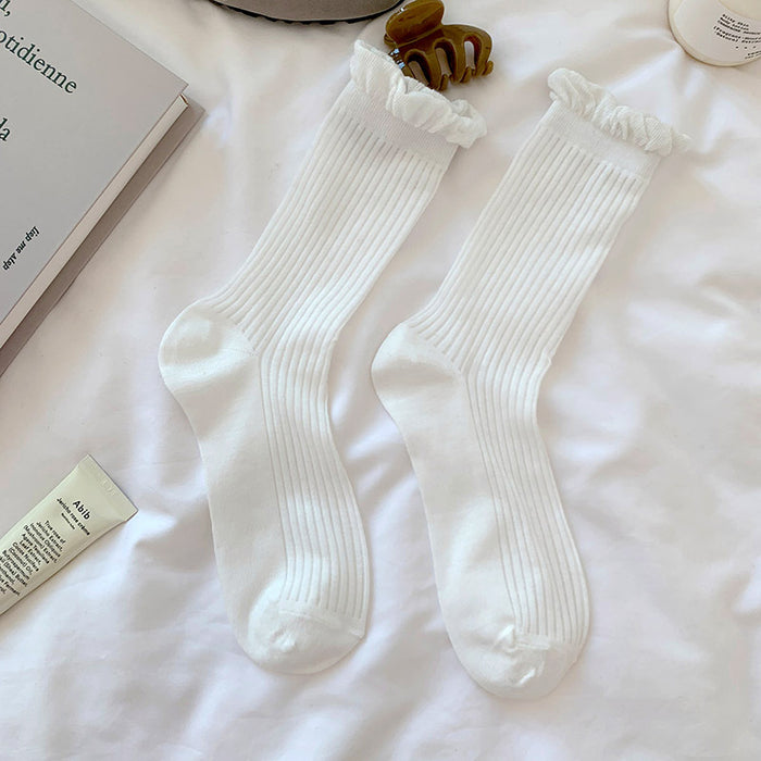 Wholesale Socks with thin midsole, vertical stripes, mesh, breathable bubbles, ribbed mouth, fashionable stacking socks