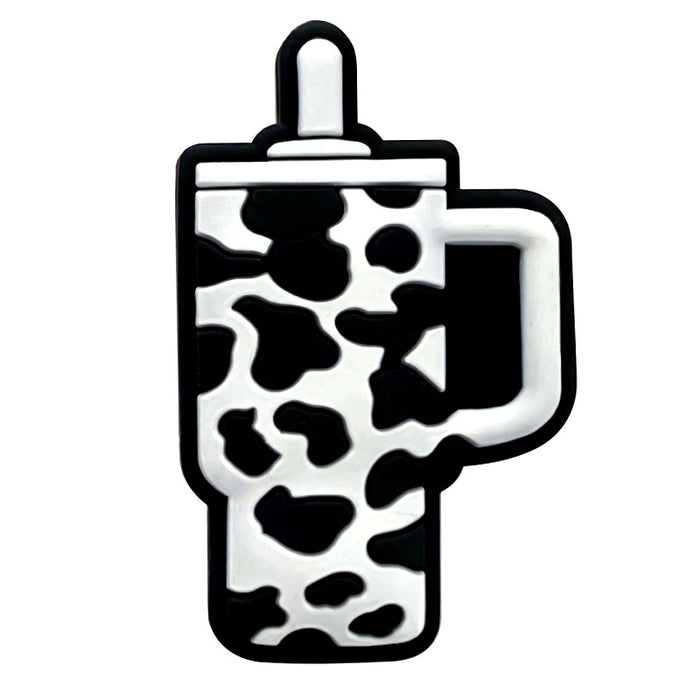 Wholesale 10pcs Cartoon Silicone Cow Pattern Ice Tyrant Cup Beads Focal Beads JDC-BDS-WDX063