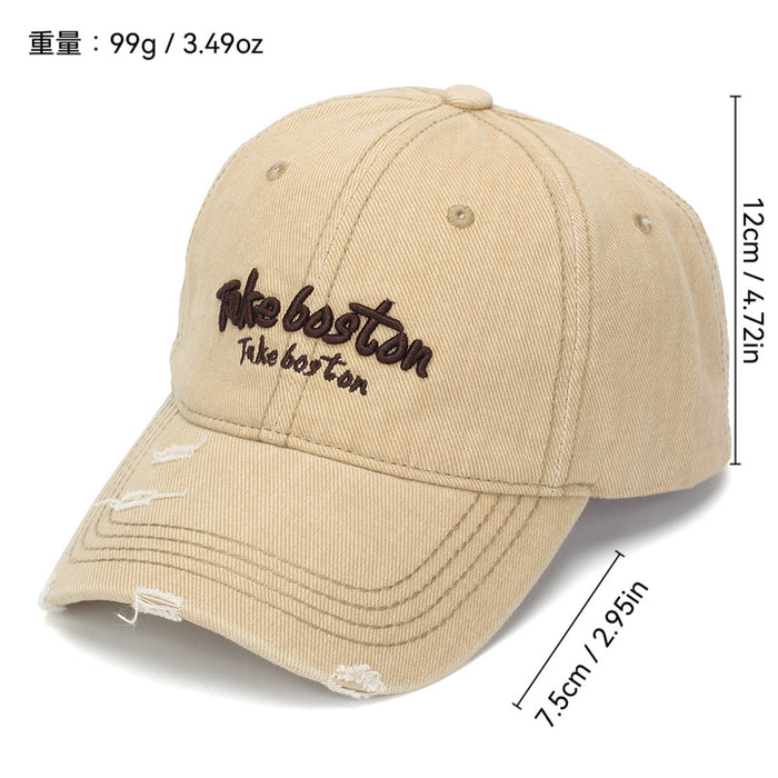 Wholesale Vintage Distressed Baseball Cap Military Green Embroidery Sun Protection Fashion Accessory