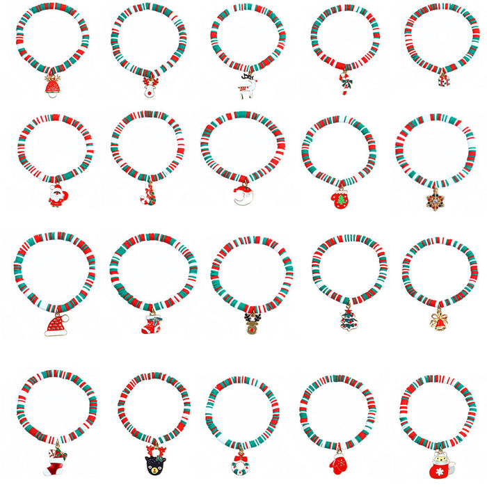Wholesale Christmas Soft y Bracelet Beaded suit Santa Bell Gift Bracelet