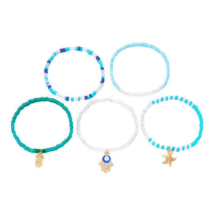 Wholesale Bohemian Beach Bracelet Set Alloy Handmade Charm Bracelets