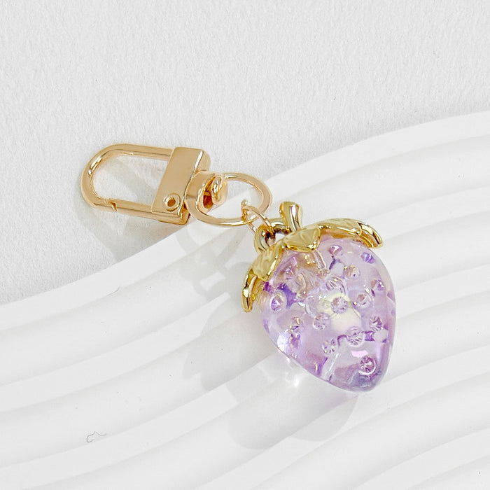 Wholesale Strawberry Pendant Bag Glitter Keychain Gift Valentine's Day