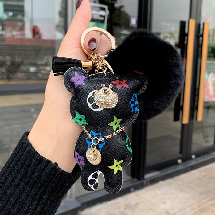 Wholesale PU Bear Keychain JDC-KC-ZhengY001