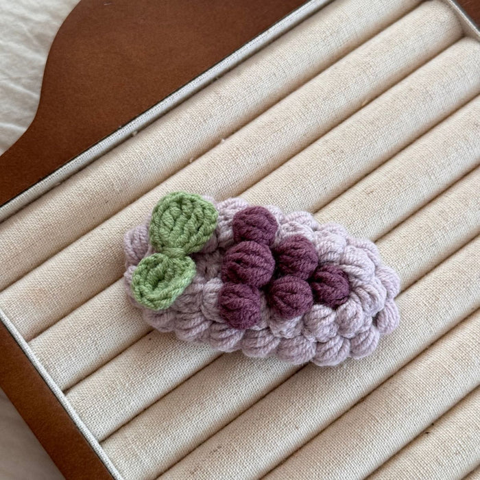 Wholesale Handmade Crochet Yarn Hair Clips Cartoon Fruit