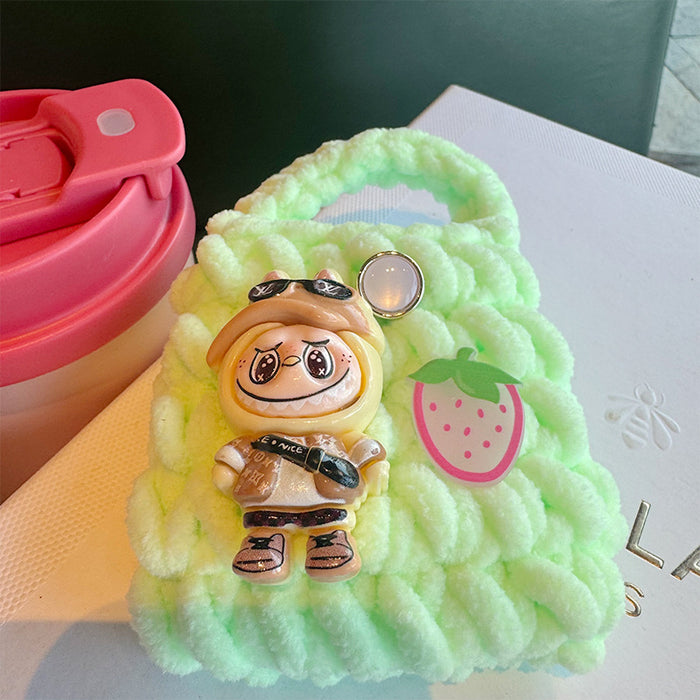 Wholesale Cute fresh sweet cartoon little monster plush woven coin purse