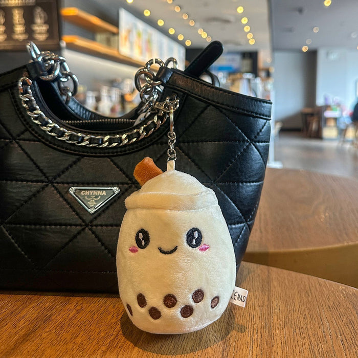 Wholesale Creative Milk Tea Plush Bag Pendant Cute Cartoon Furry Keychain Pendant Accessories Car Pendant