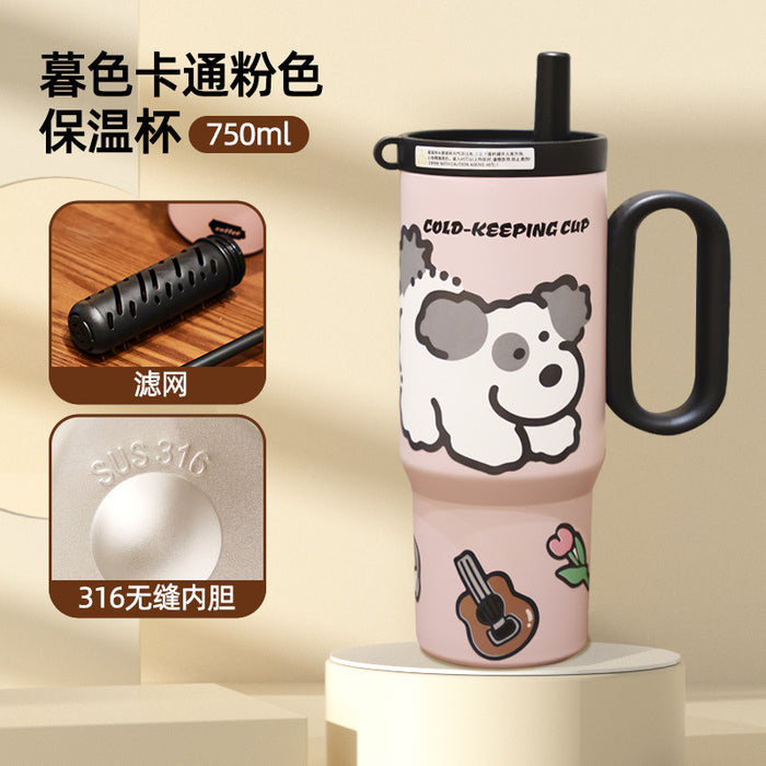 Wholesale Portable Stainless Steel Thermos for Students Drinking Straw Cup