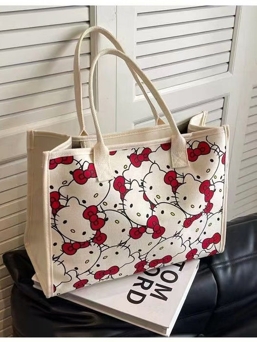 Wholesale Chic Large Canvas Tote Bag with Printed Design for Daily Use MOQ: 3