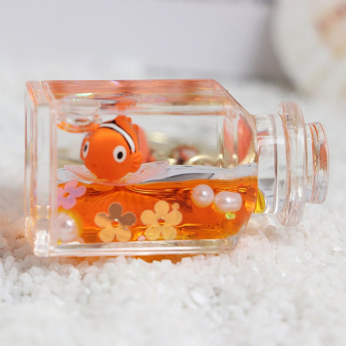 Wholesale Acrylic Floating Small Goldfish Drift Bottle Keychain JDC-KC-RunX018