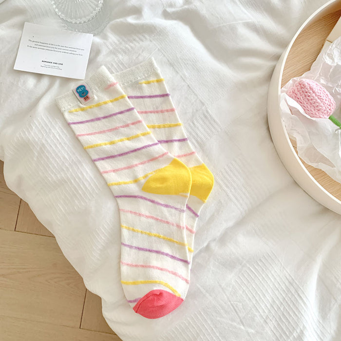 Wholesale Sock fabric label, middle tube, stacked socks, cotton socks