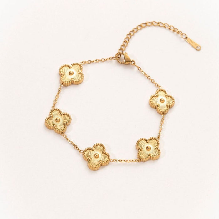 Wholesale 13mm Clover Double sided Laser Stainless Steel Bracelet Light Luxury Jewelry Wholesale